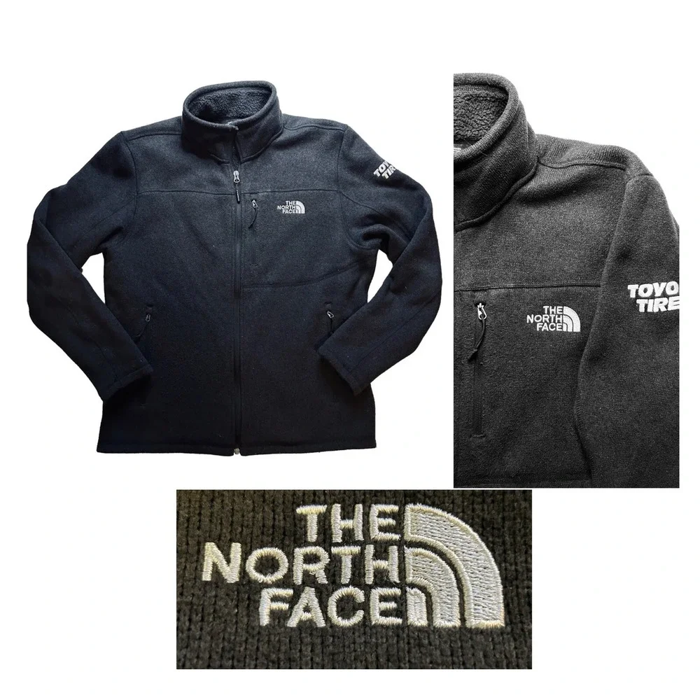 The North Face Mens Size Large - Knit Fleece Lined - Full Zip Jacket-Black TORO